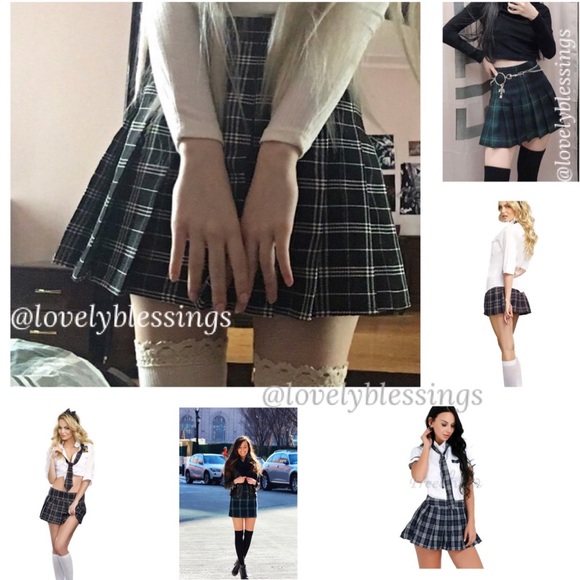Schoolgirl Pleated Plaid Mini Skirt Vintage Royal Uniforms Girly Preppy Academia - Picture 16 of 16